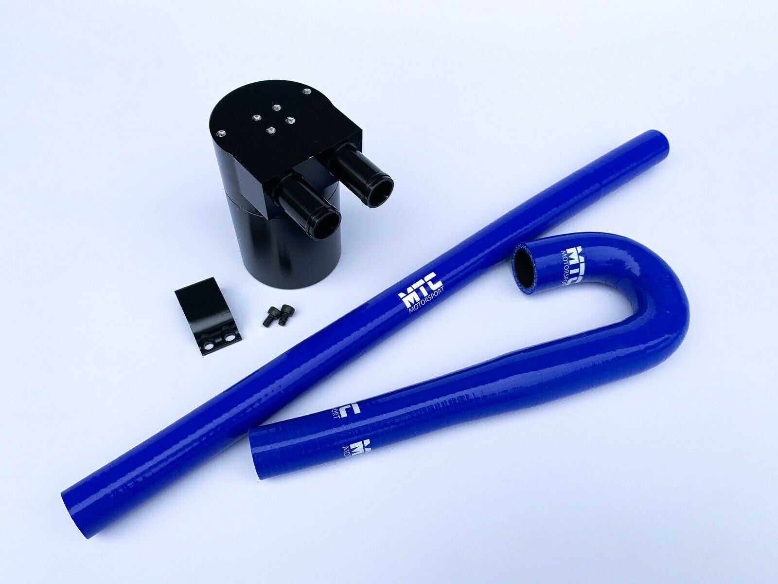 Billet Oil Catch Tank Double Baffled Audi S3 1.8T Hoses Blue