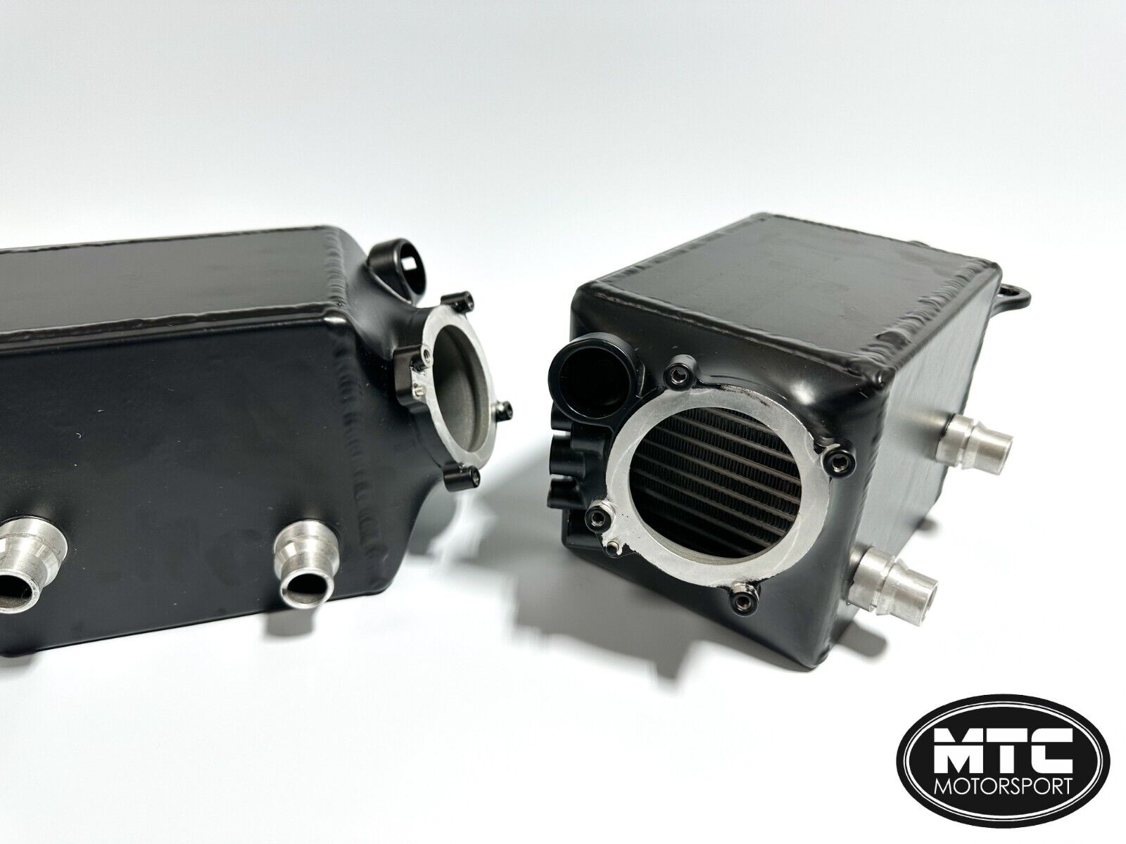 BMW M5 M6 Twin Charge Air Coolers With AN Fittings For Methanol | Alloy Chargecooler F10 F12 | MTC Motorsport