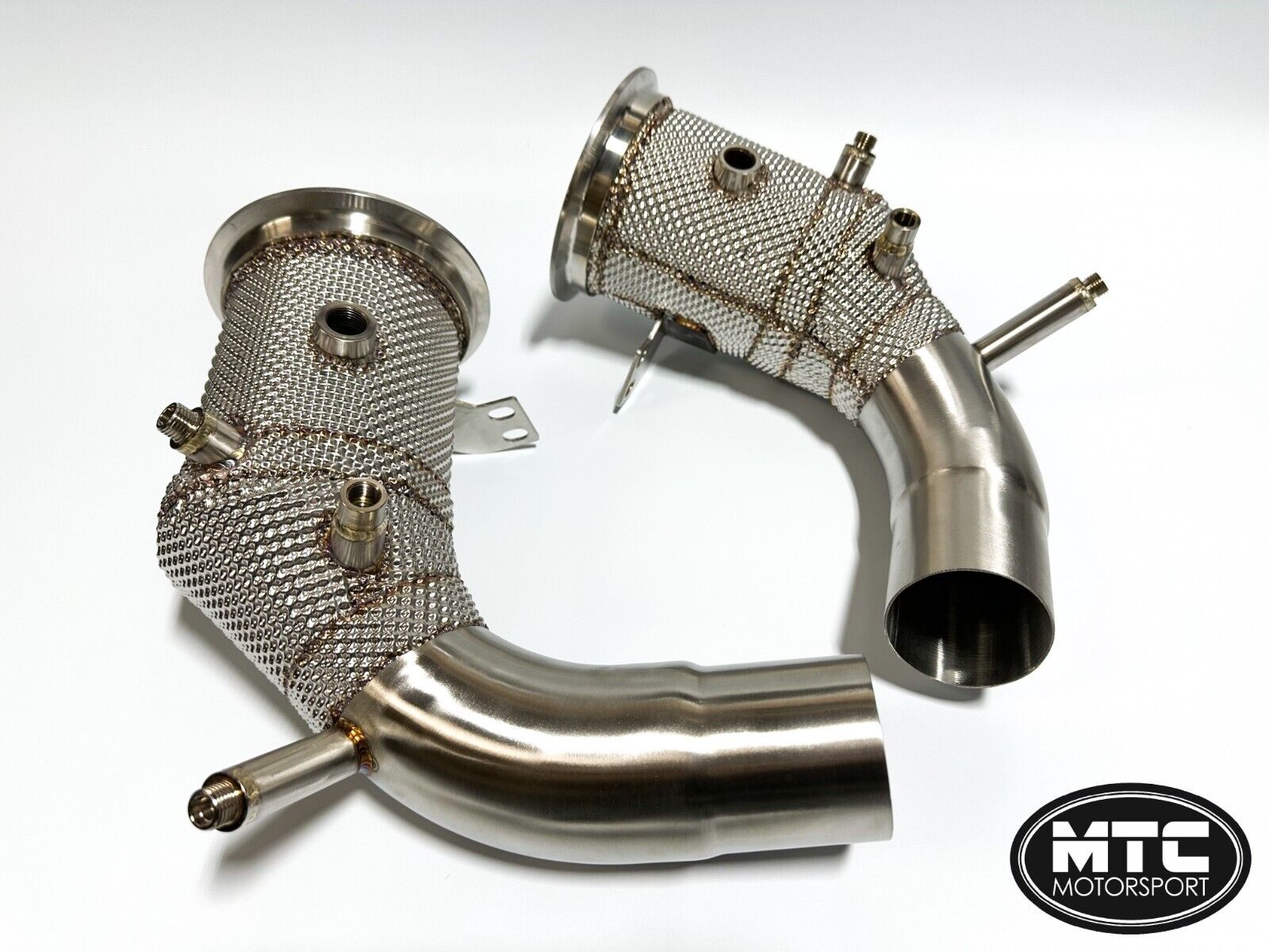 Porsche Turbo/Turbo S 992 Downpipes with 200 Cell Hi-Flow Sports Cats & Heat Shield | MTC Motorsport