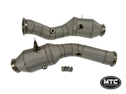 MERCEDES C43 E43 LHD DOWNPIPES WITH 200 CELL HI-FLOW SPORTS CATS & HEAT SHIELD