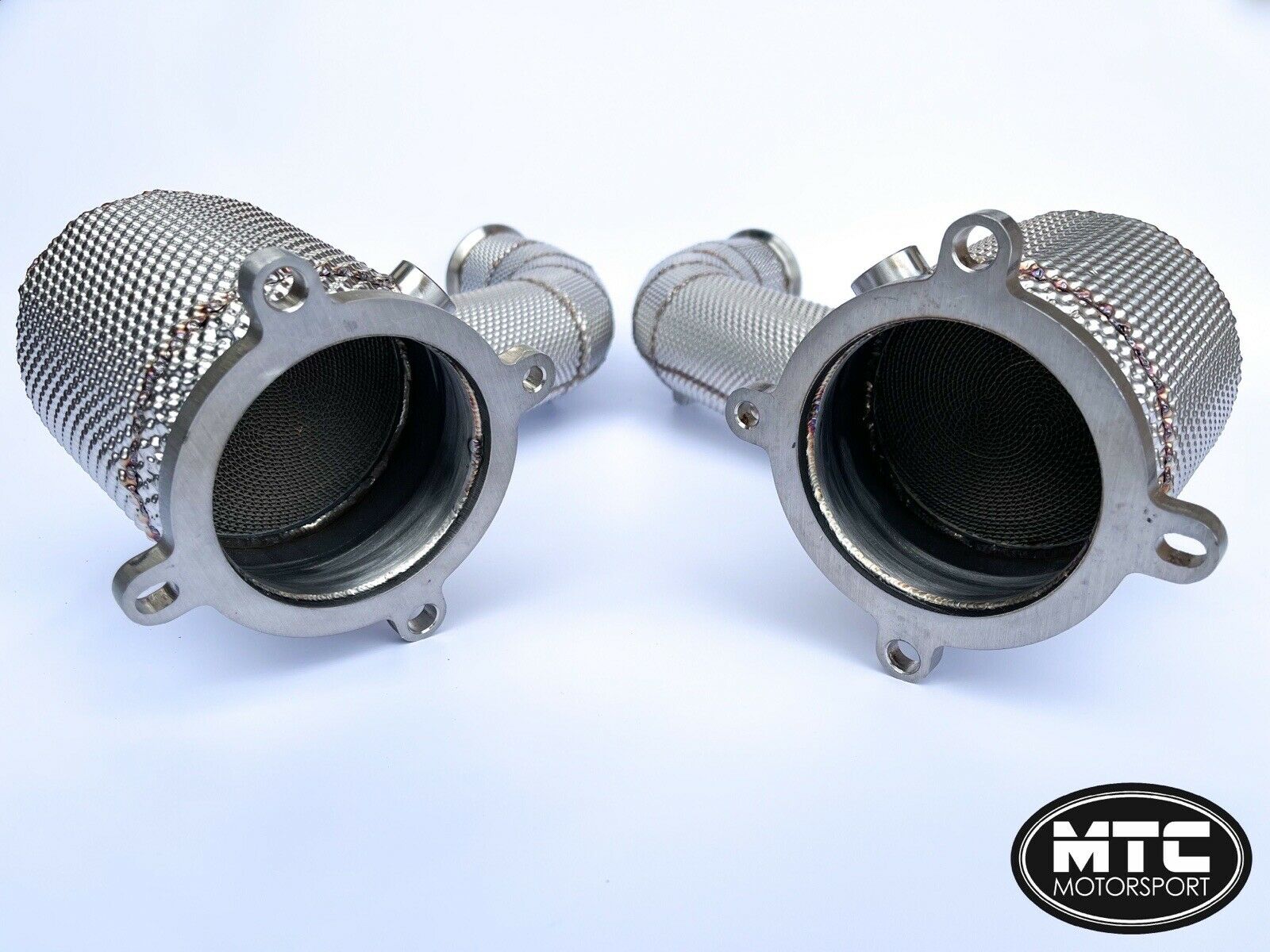 McLaren 765LT Decat Downpipes 4” with Heat Shields | MTC Motorsport