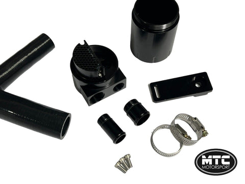 MTC MOTORSPORT BMW M3 M4 F80 F82 S55 OIL CATCH TANK KIT AND HOSE BAFFLED M2 COMP