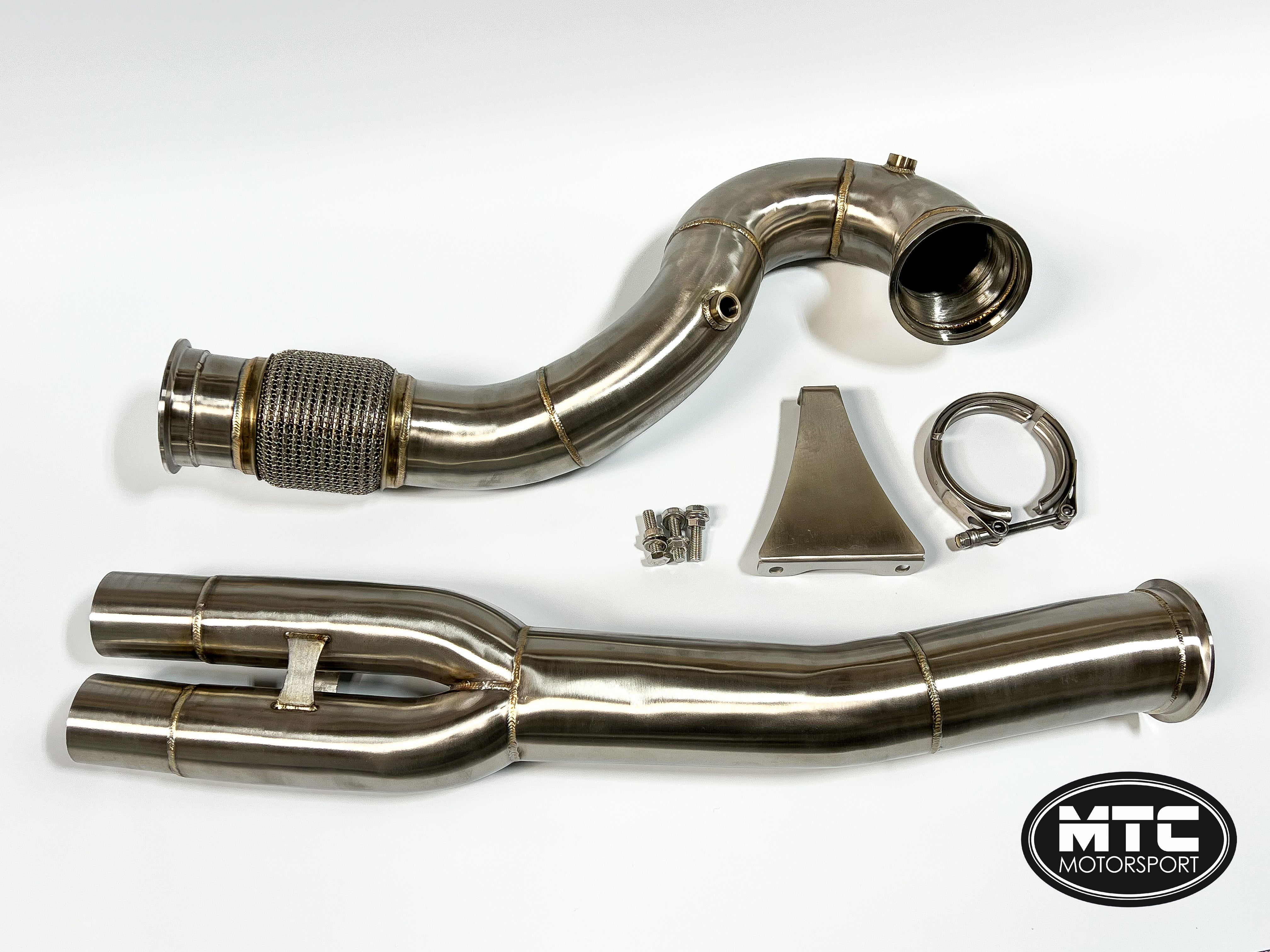 Audi RS3 8V Single Piece Decat Downpipe & Mid Pipe 2017- 3.5”