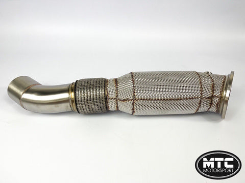 BMW 340i 440i B58 Downpipe with 200 Cell Hi-Flow Sport Cat & Heat Shield