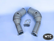 Audi RS7 C8 Downpipes with 200 Cell Hi-Flow Sports Cats & Heat Shield