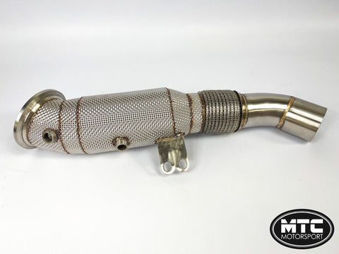 BMW M140i B58 Downpipe with 200 Cell Hi-Flow Sports Cat & Heat Shield