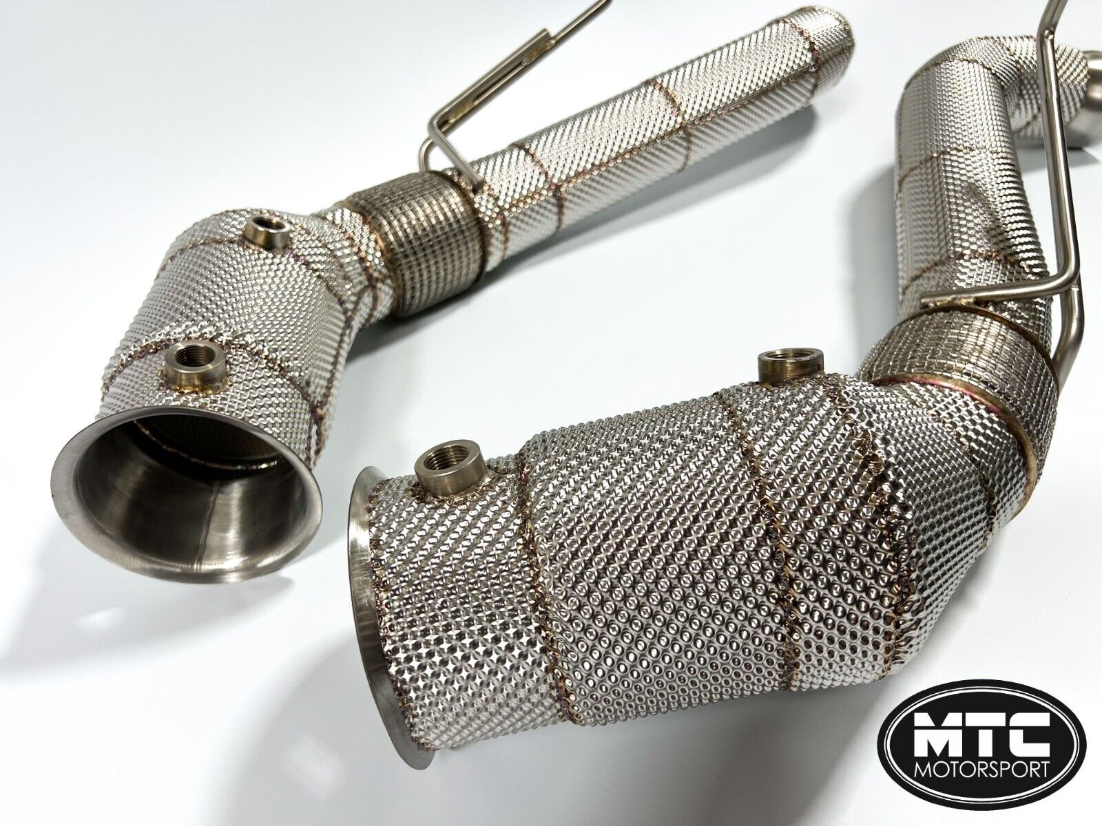 McLaren 540C 570S 570GT Downpipes with 200 Cell Hi-Flow Sports Cats & Heat Shield | MTC Motorsport