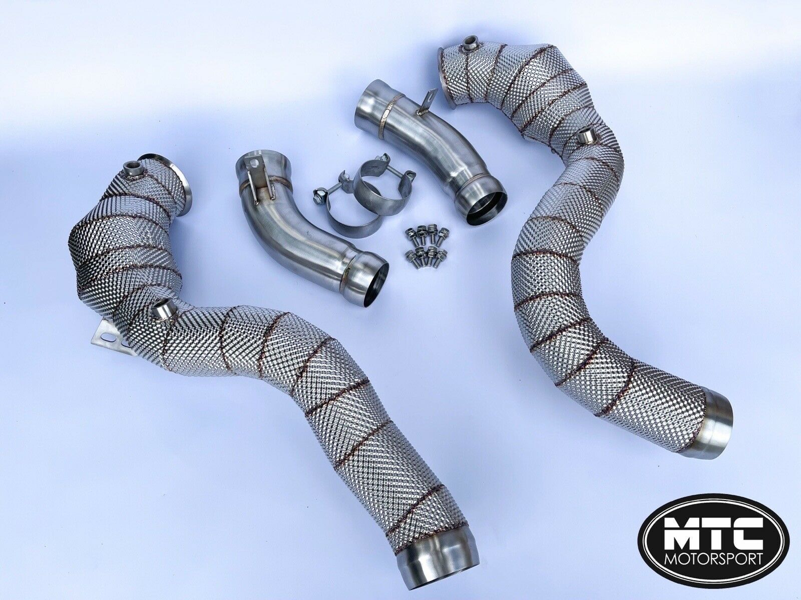 Mercedes GLC 63S Downpipes with 200 Cell Hi-Flow Sports Cats & Heat Shield 2017- GLC63S | MTC Motorsport