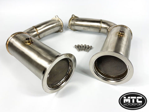 Porsche Cayenne 4.0L Turbo Downpipes with 200 Cell Hi-Flow Sports Cats 2019- | MTC Motorsport