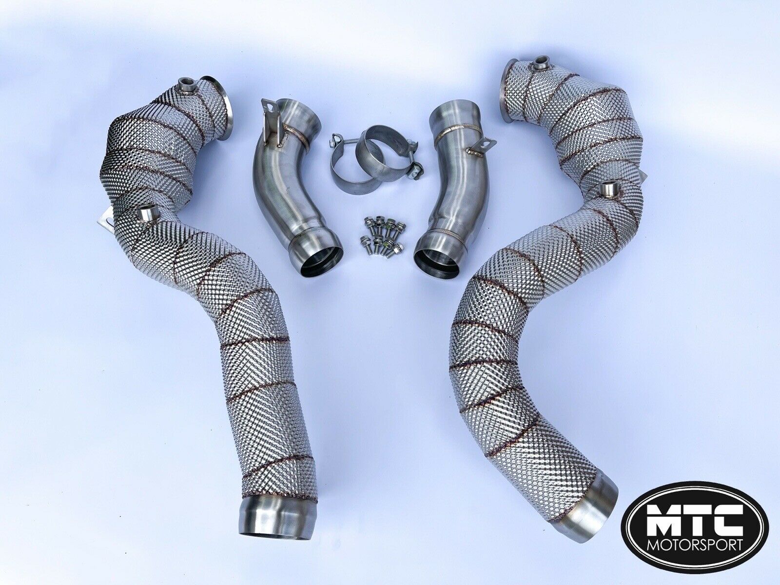 Mercedes GLC 63S Downpipes with 200 Cell Hi-Flow Sports Cats & Heat Shield 2017- GLC63S | MTC Motorsport