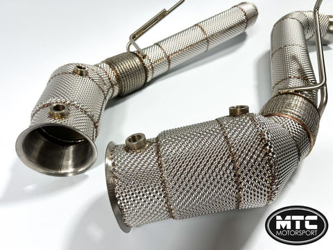 McLaren 600LT Downpipes with 200 Cell Hi-Flow Sports Cats & Heat Shield