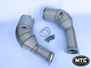 Audi RS7 C8 Downpipes with 200 Cell Hi-Flow Sports Cats & Heat Shield