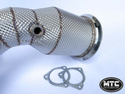 Audi S4 S5 Downpipe with 200 Cell Hi-Flow Sports Cat & Heat Shield B9 3.0 TFSI