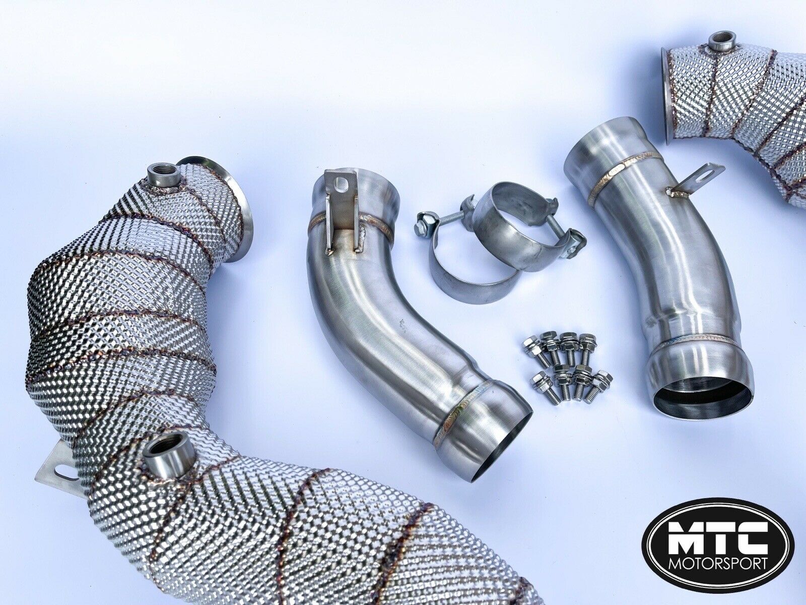 Mercedes GLC 63S Downpipes with 200 Cell Hi-Flow Sports Cats & Heat Shield 2017- GLC63S | MTC Motorsport