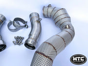 Mercedes GLC63S Downpipes with 200 Cell Hi-Flow Sports Cats & Heat Shield 2017- | MTC Motorsport