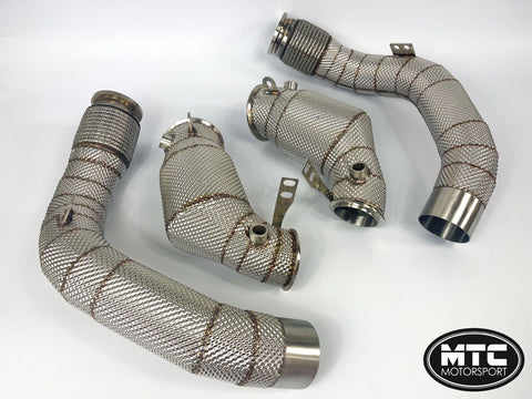 BMW F90 M5 Downpipes with 200 Cell Hi-Flow Sports Cats & Heat Shield 2018-20