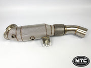 BMW 540i 740i B58 Downpipe with 200 Cell Hi-Flow Sport Cat & Heat Shield