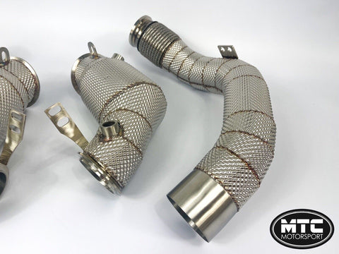 BMW F90 M5 Downpipes with 200 Cell Hi-Flow Sports Cats & Heat Shield 2018-20