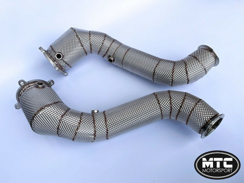 McLaren 720S Downpipes with 200 Cell Hi-Flow Sports Cats & Heat Shield 2017- | MTC Motorsport