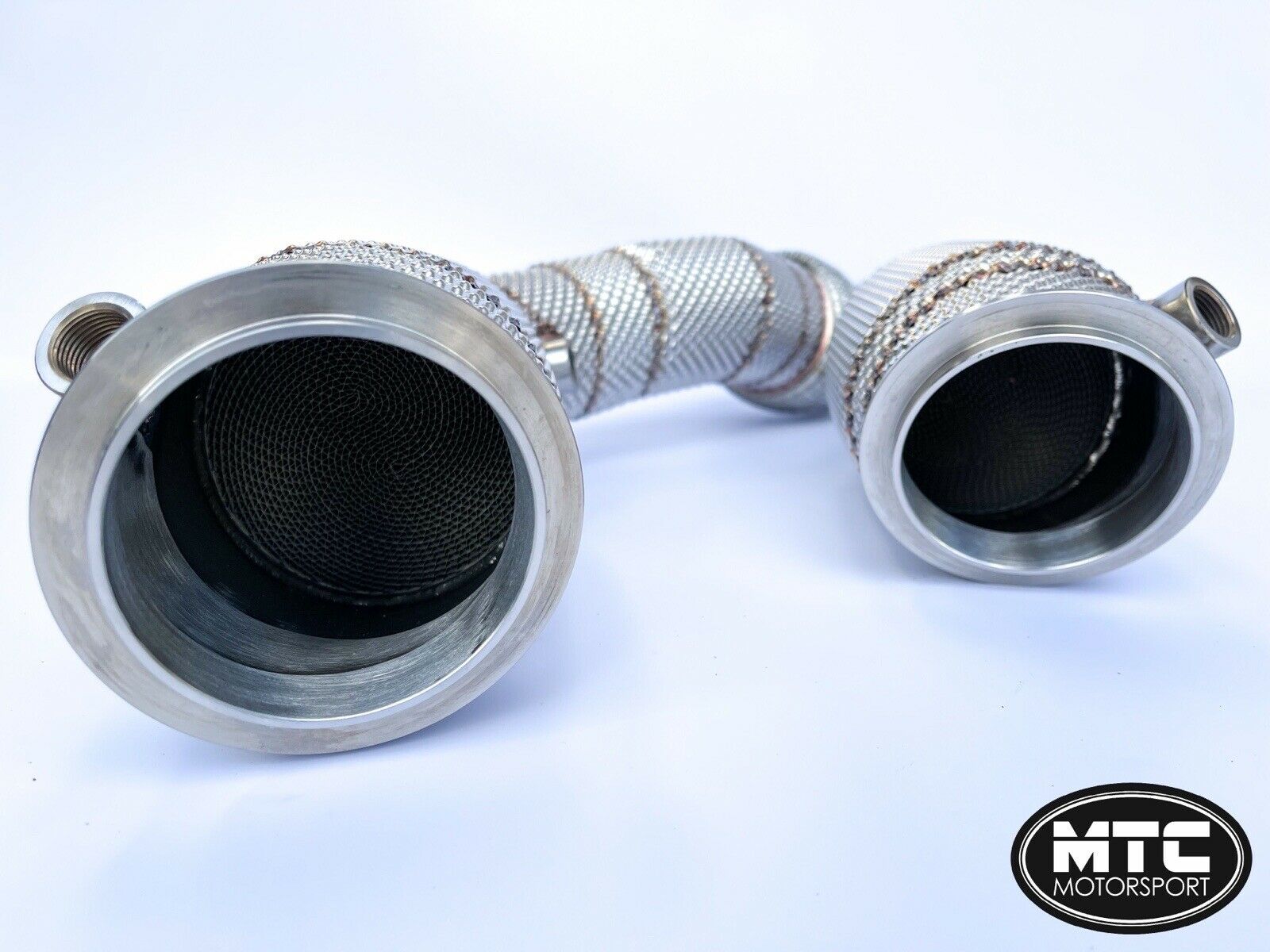 BMW M3 M4 F80 F82 S55 Downpipes with 200 Cell Hi-Flow Sports Cats & Heat Shield 14-