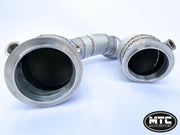 BMW M3 M4 F80 F82 Downpipes with 200 Cell Hi-Flow Sports Cats & Heat Shield 14-