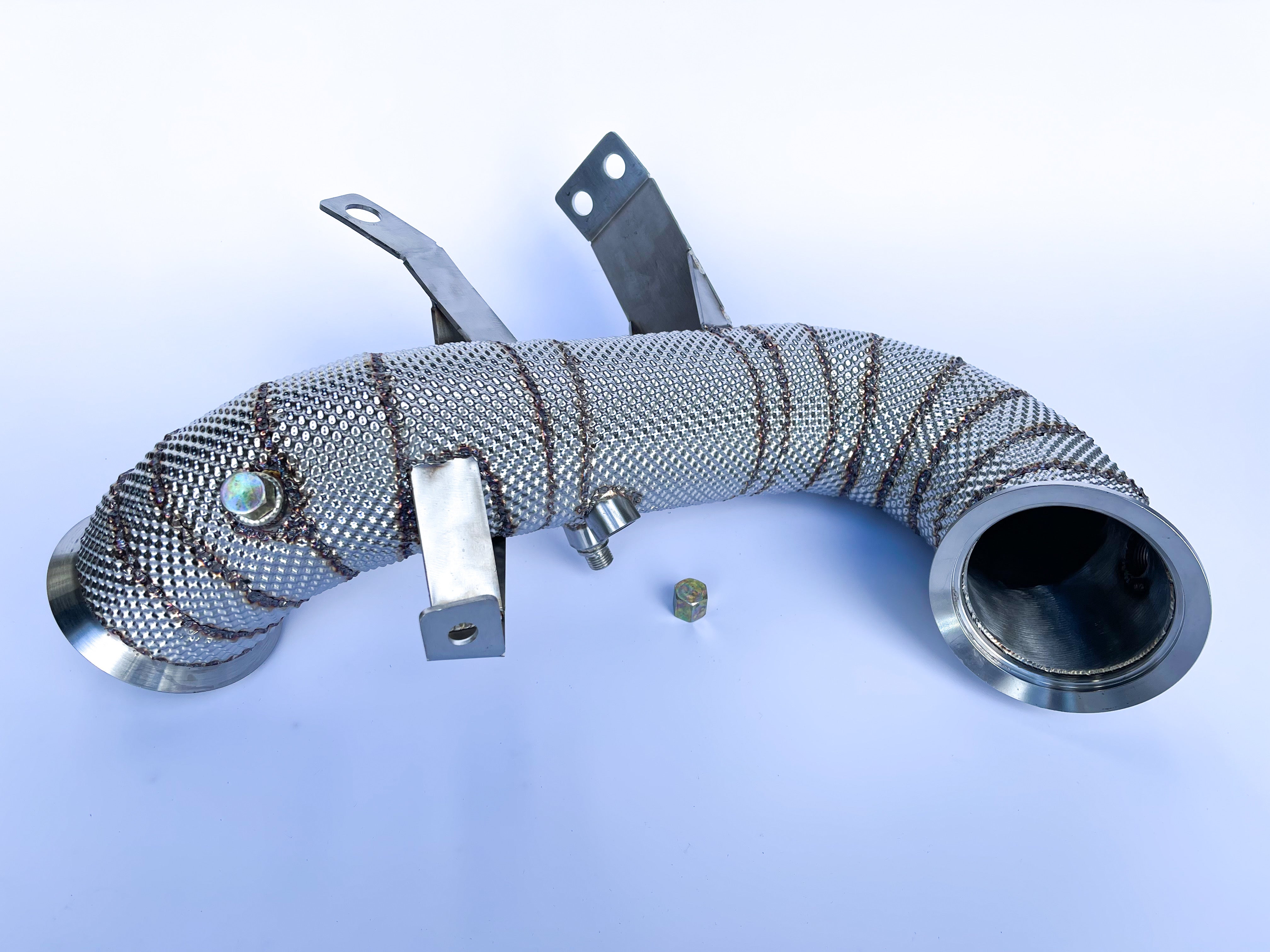 Mercedes A45 S 3” Decat Downpipe CLA45 S A45S AMG with Heat Shield 2019- | MTC Motorsport