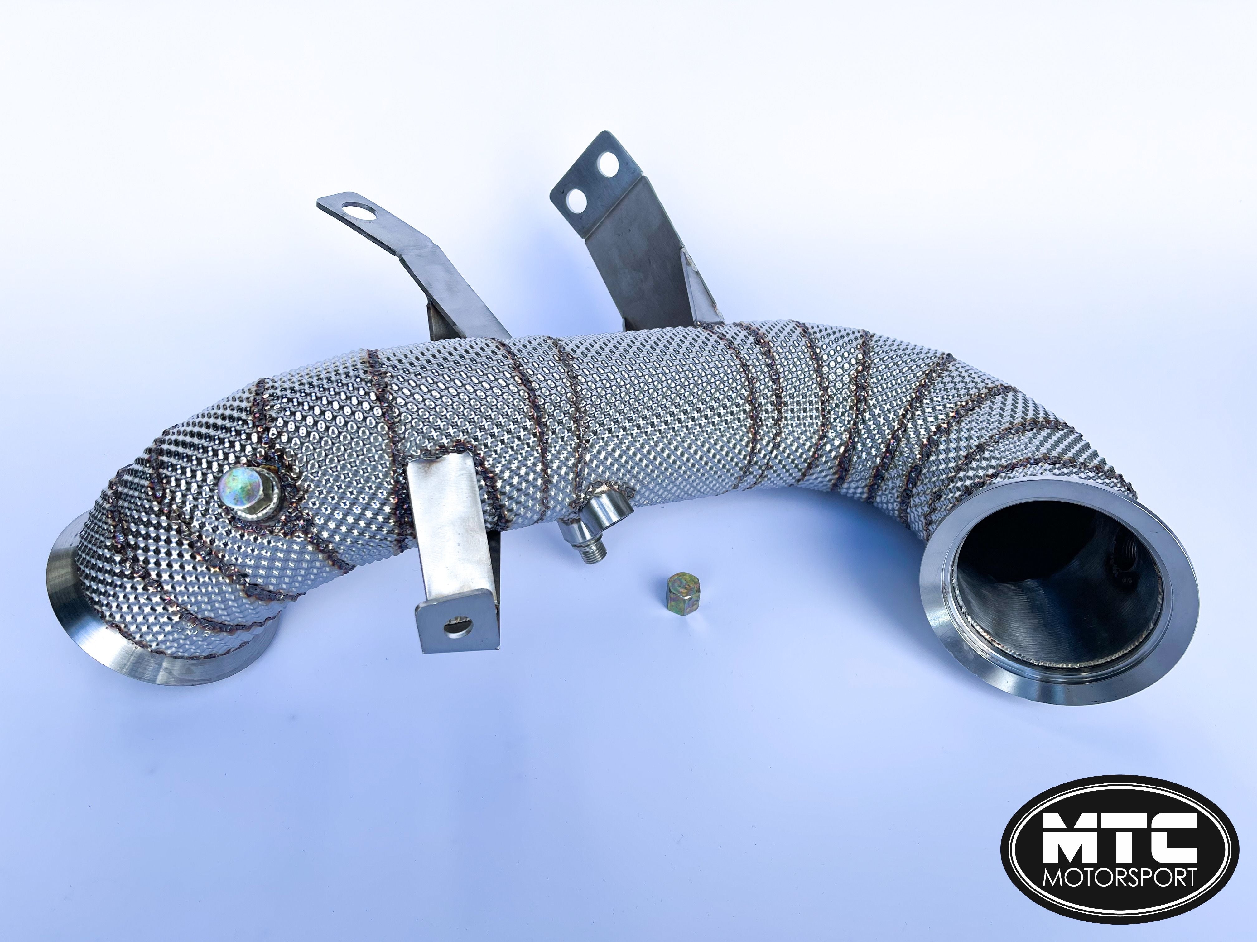 Mercedes A45 S 3” Decat Downpipe CLA45 S A45S AMG with Heat Shield 2019- | MTC Motorsport