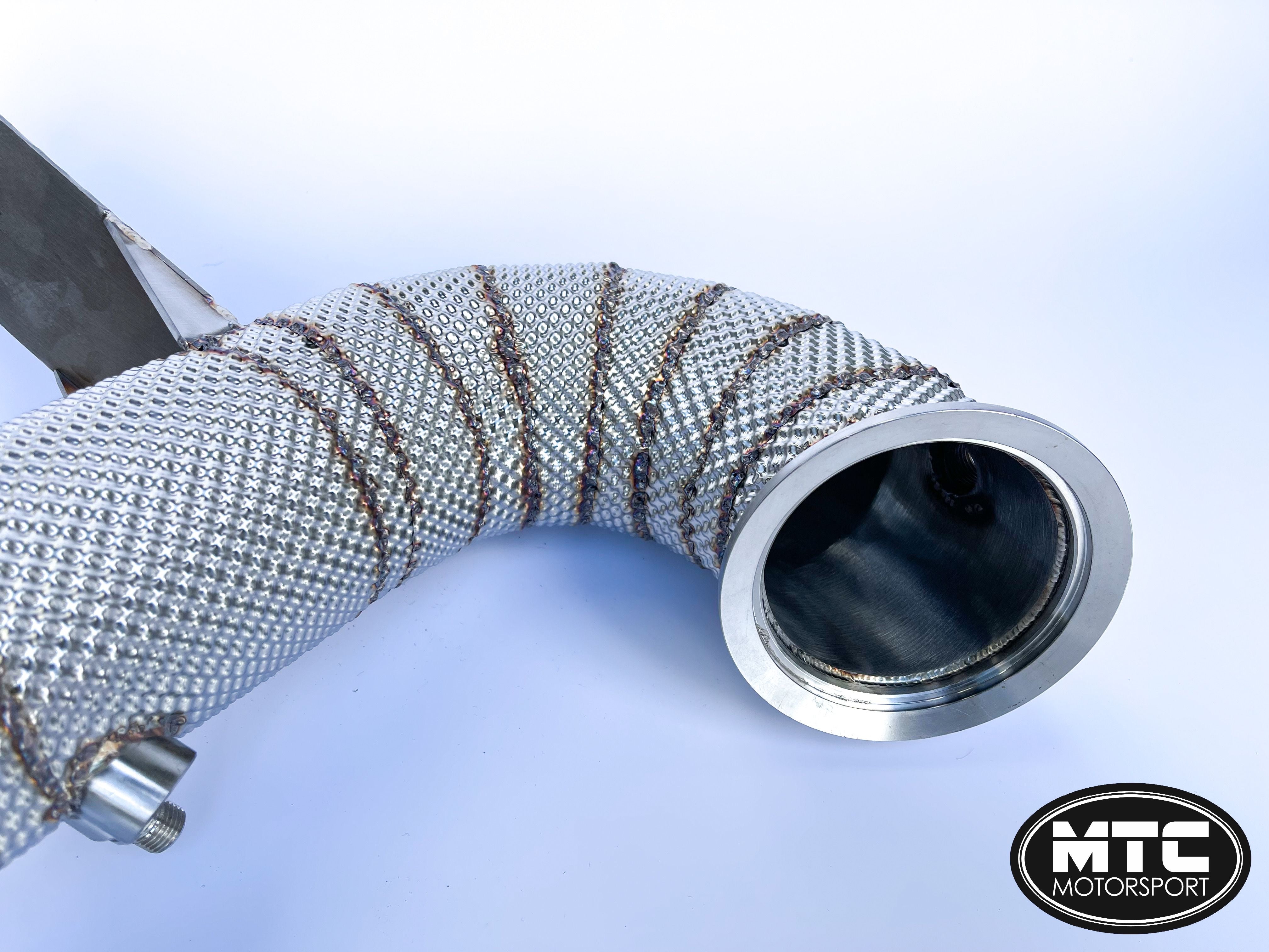 Mercedes A45 S 3” Decat Downpipe CLA45 S A45S AMG with Heat Shield 2019- | MTC Motorsport