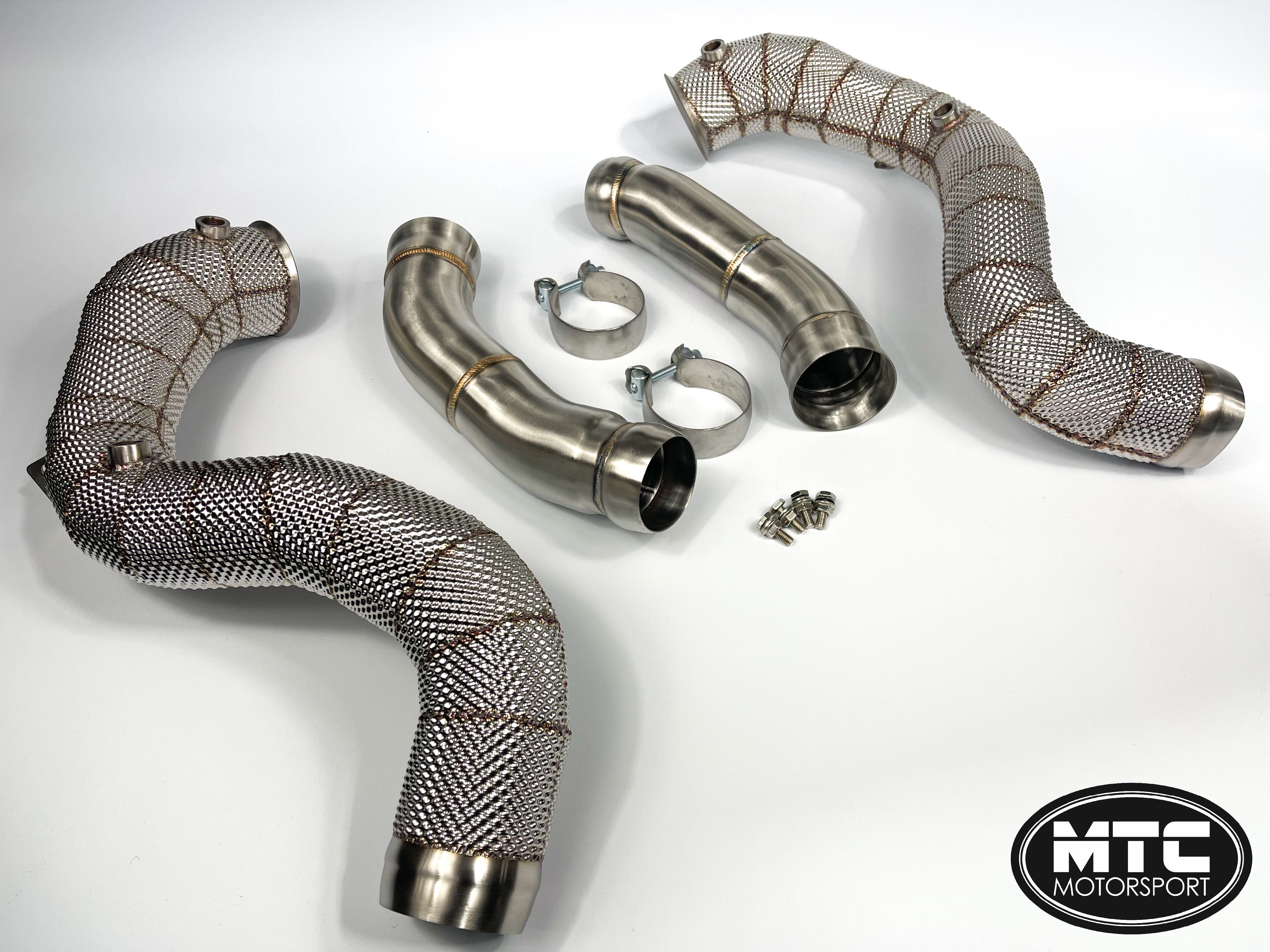 Mercedes C63 S AMG Decat Downpipes With Heat Shield W205 C Class | MTC Motorsport